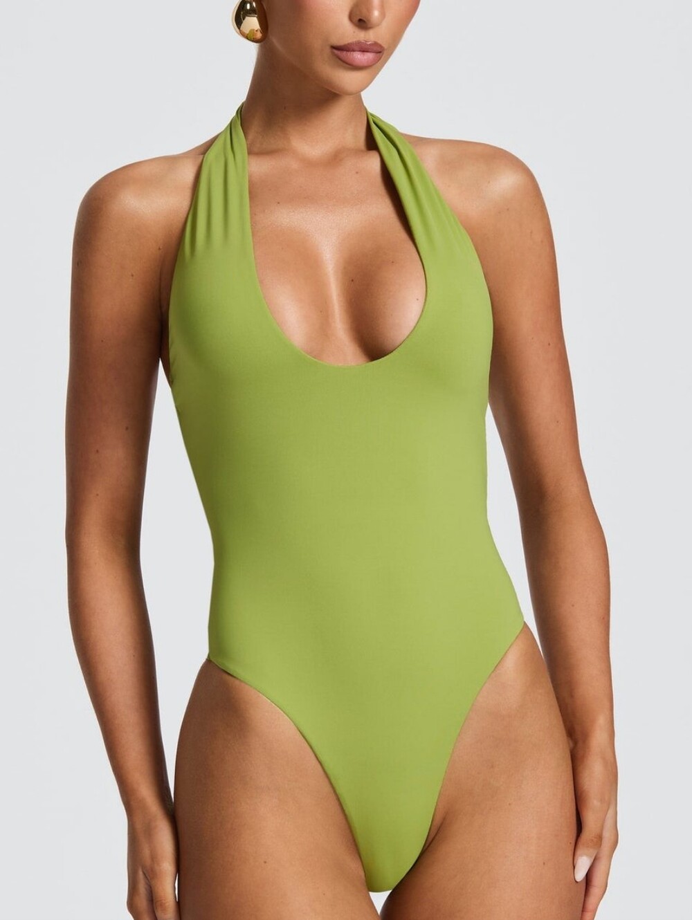Babyboo Odele Halter Bodysuit Olive Green XXL NWT